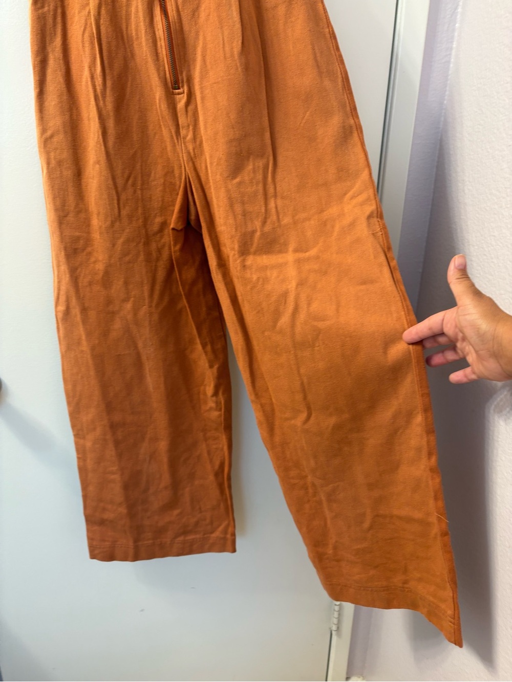 Storia Small Braided Strap Button-Front Rust Jumpsuit PTP 16 NWOT - Picture 7 of 9